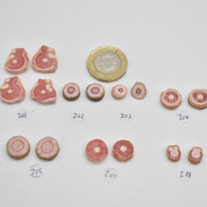 Rhodochrosite Stalactite Slices from Argentina - Lot 2 - 7 options
