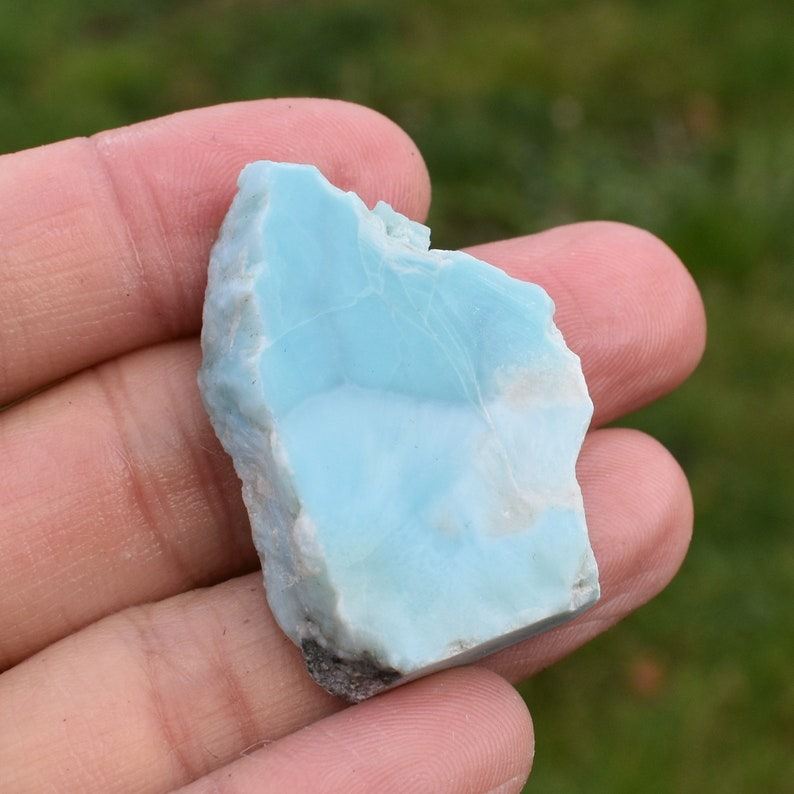 Larimar Dolphin Stone Freeform Raw Slab Slice - 19 grams - #028