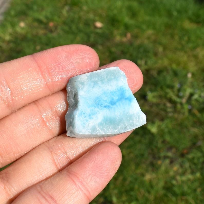 Larimar Dolphin Stone Freeform Raw Slab Slice - 14 grams - #09 - Image 2