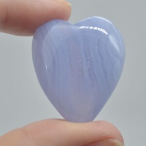 Blue Lace Agate Puffy Heart - 3.3cm - #02