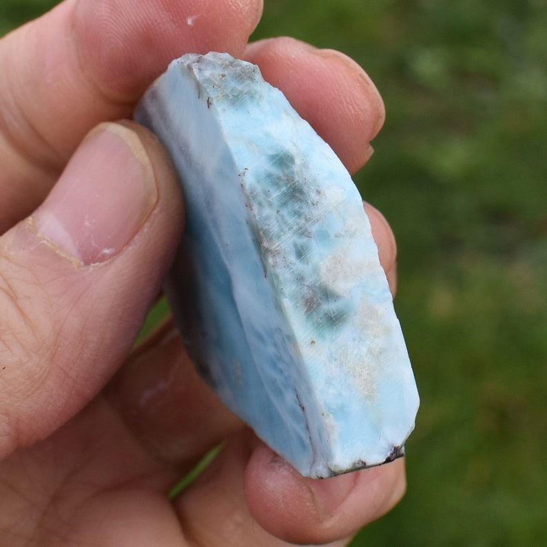 Larimar Dolphin Stone Freeform Raw Slab Slice - 38 grams - #022 - Image 3