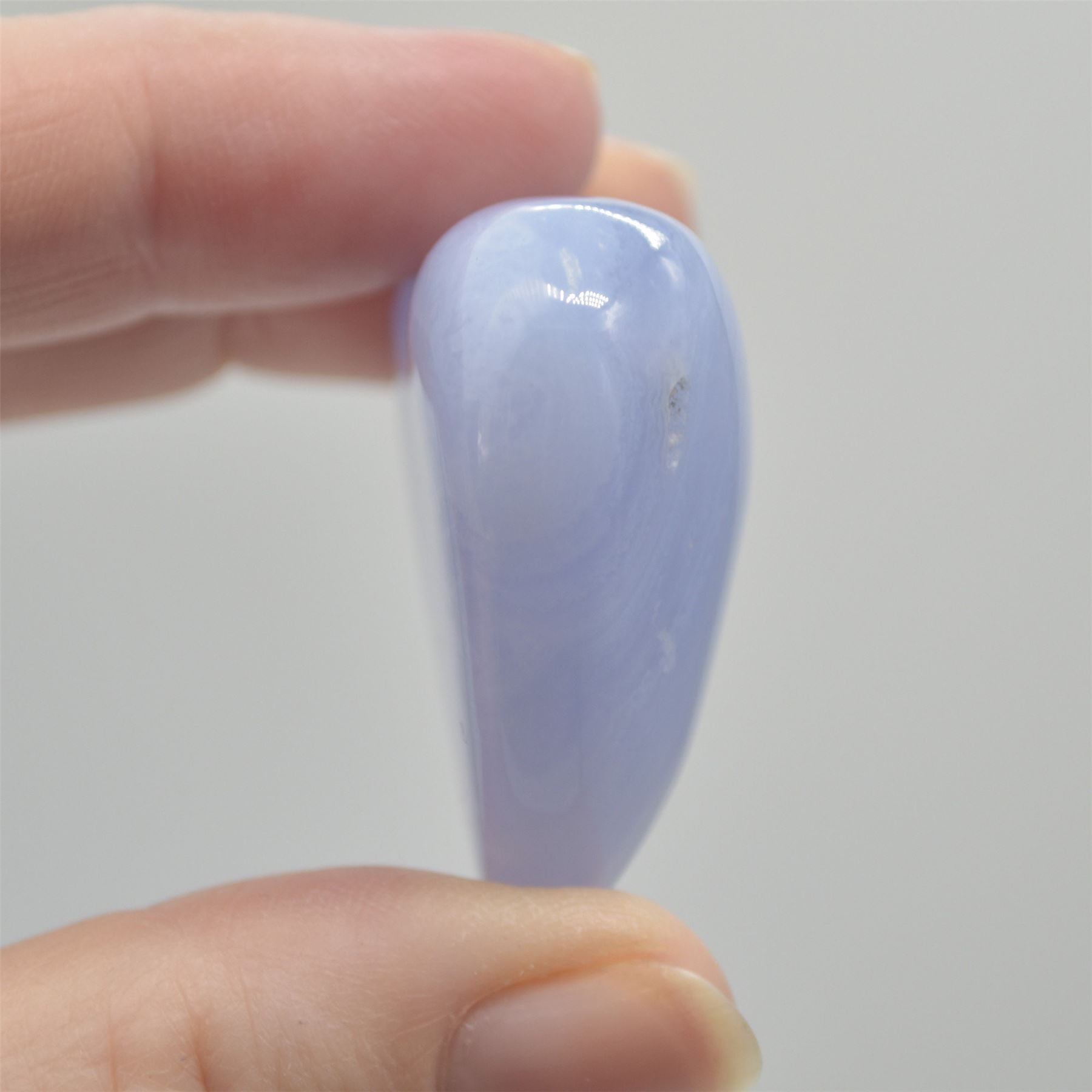 Blue Lace Agate Puffy Heart - 3.7cm - #05 - Image 3