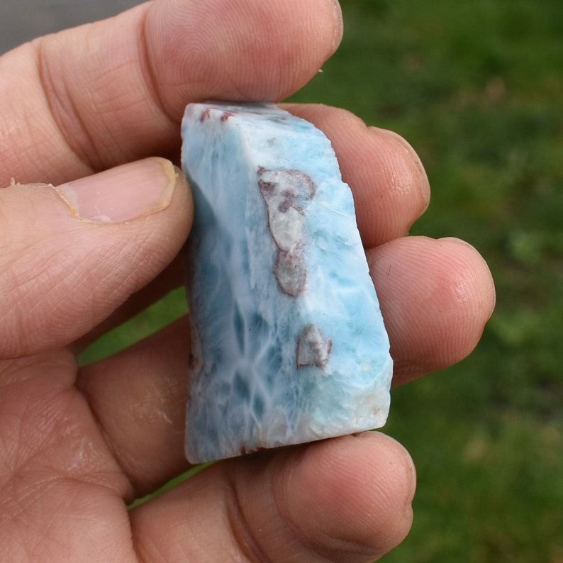Larimar Dolphin Stone Freeform Raw Slab Slice - 24 grams - #02 - Image 3