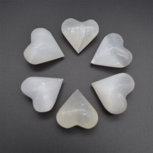 Selenite (Satin Spar) Puffy Heart - 4cm - 1 Count