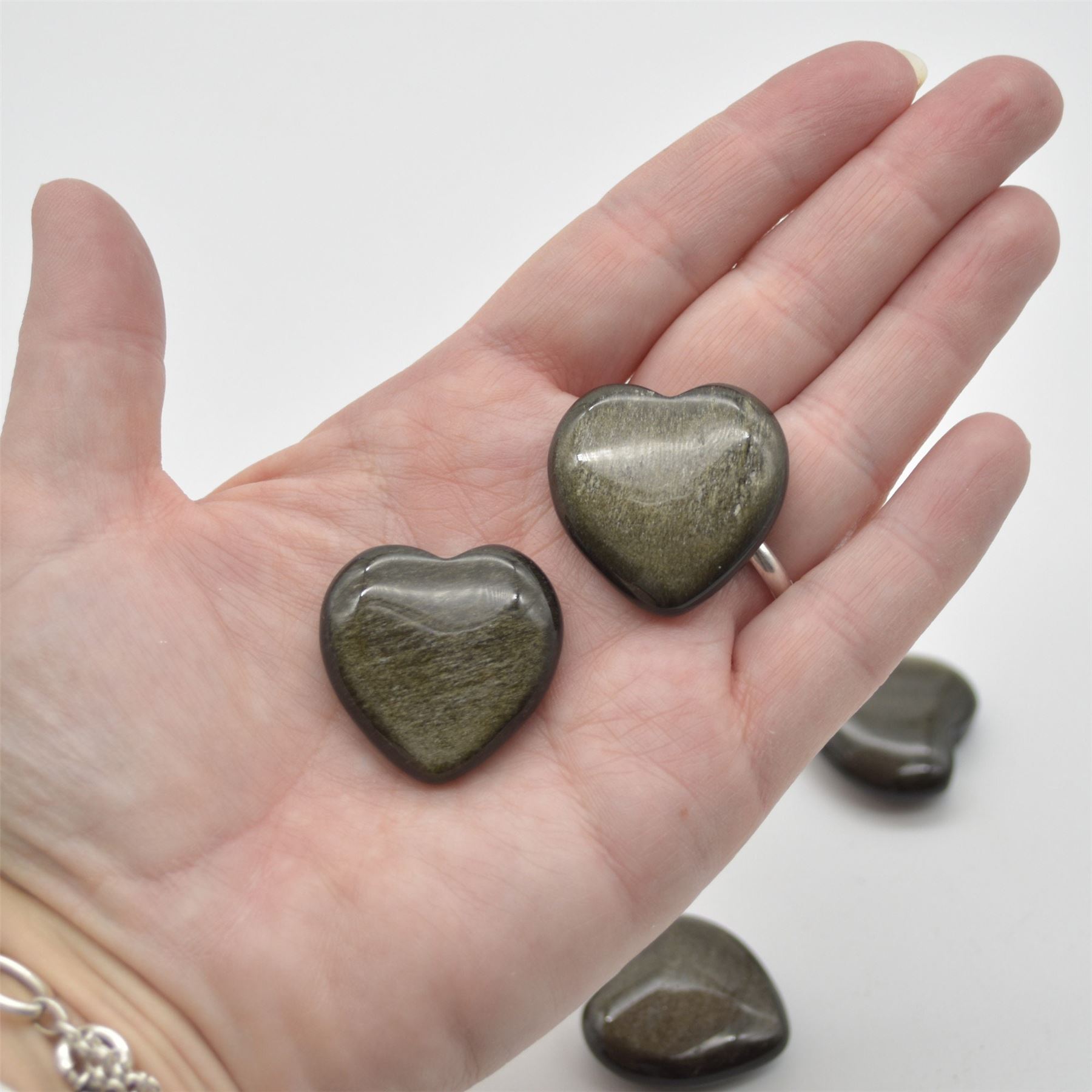 Golden Sheen Obsidian Heart - 3cm - 1 Count - Image 6