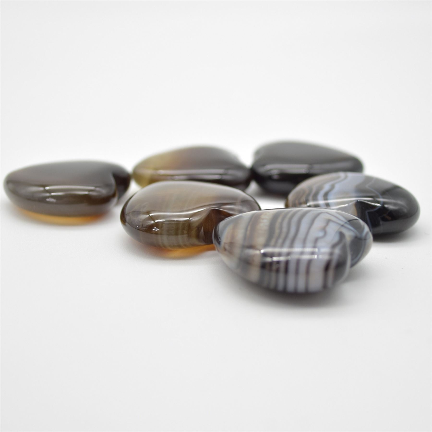 Black Banded Agate Heart - 3cm - 1 Count - Image 3