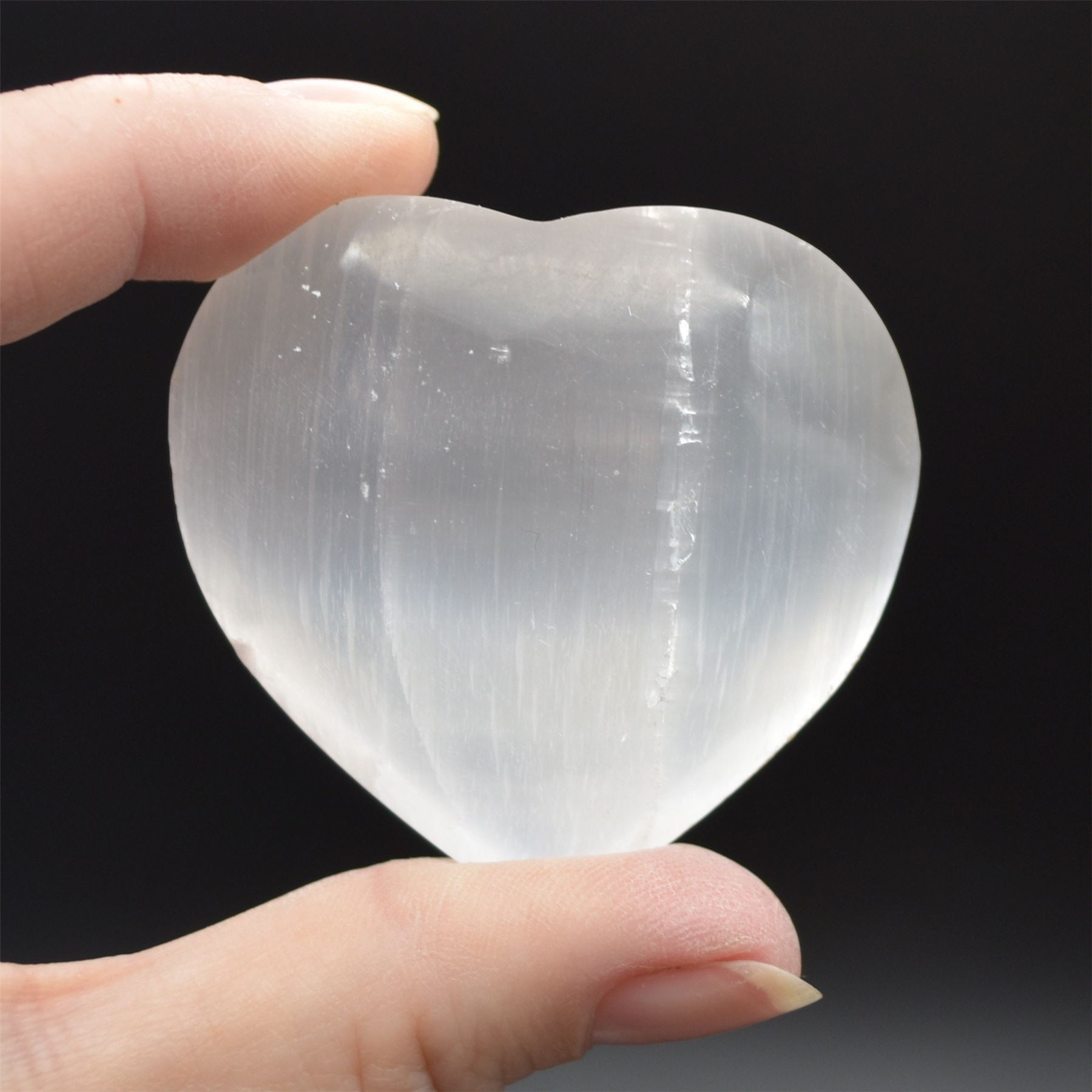 Selenite (Satin Spar) Heart - 5cm - 6cm - 1 Count - Image 3