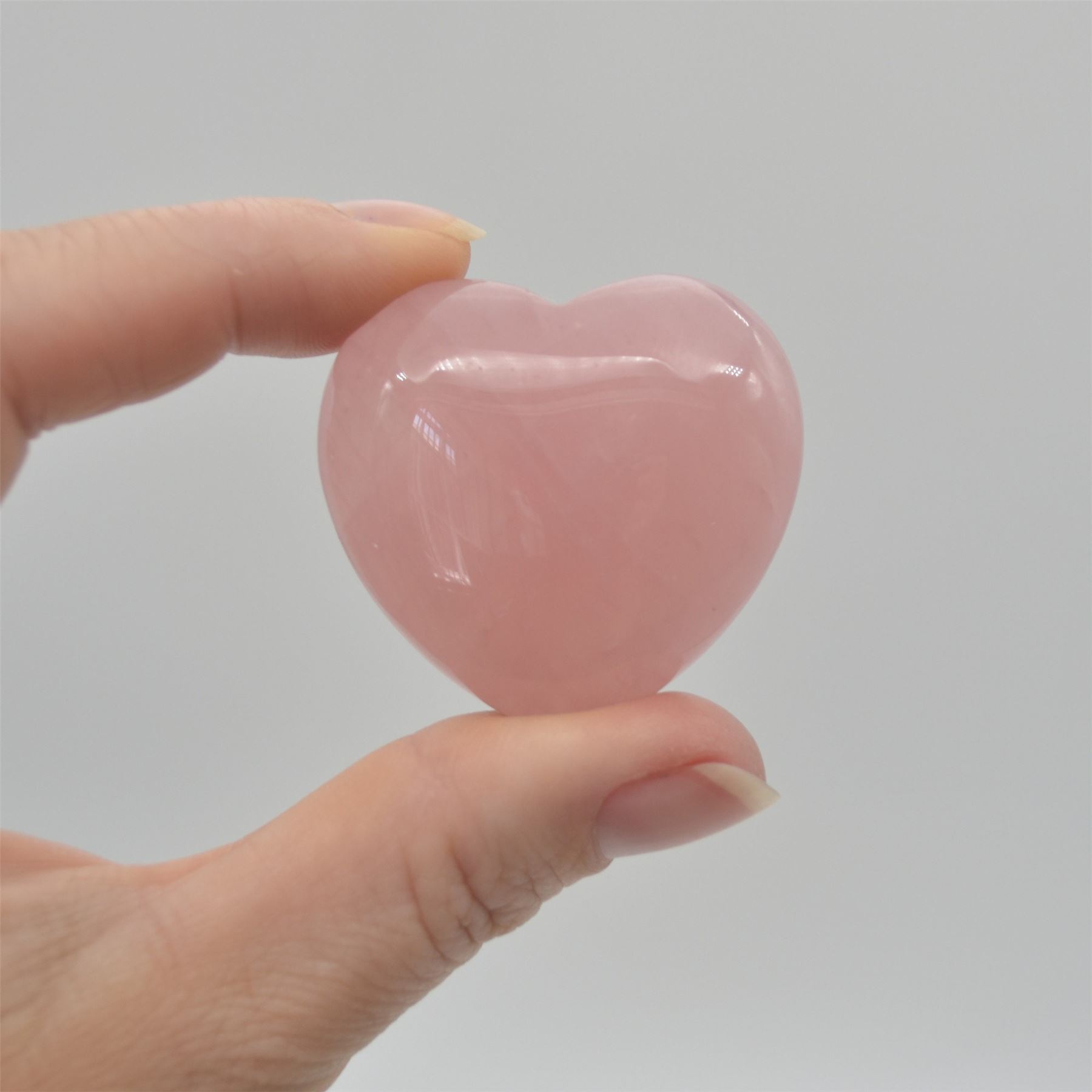 Rose Quartz Puffy Crystal Heart - 4cm - 1 Count - Image 4