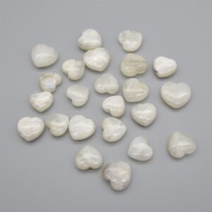6 Rainbow Moonstone Mini Hearts - 1cm - 1.5cm