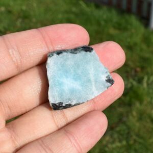 Larimar Dolphin Stone Freeform Raw Slab Slice - 14 grams - #09