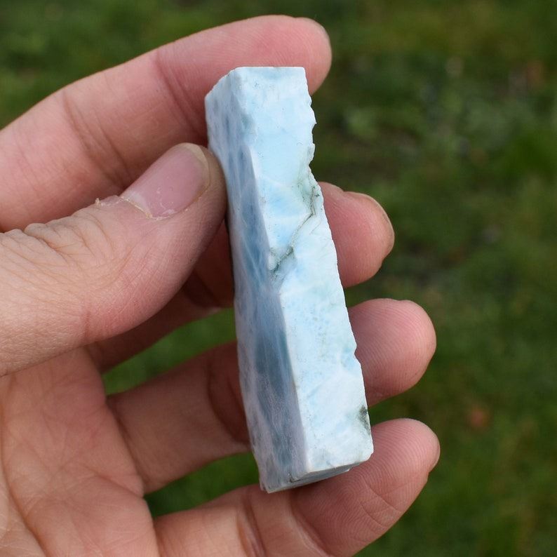 Larimar Dolphin Stone Freeform Raw Slab Slice - 44 grams - #016 - Image 3