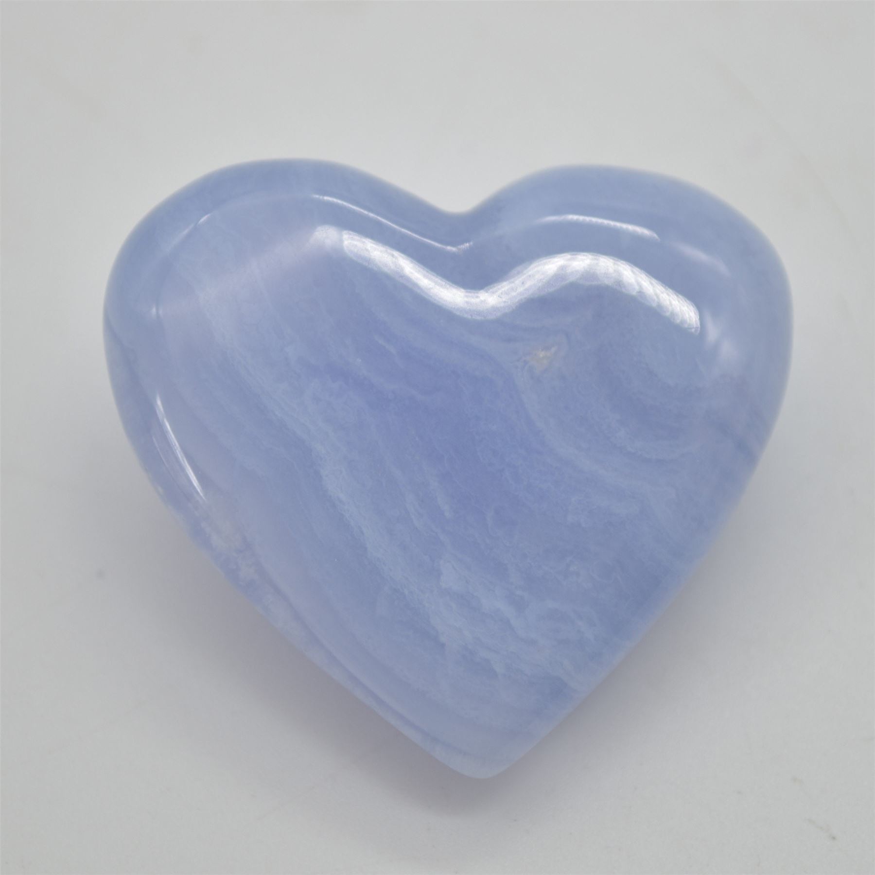 Blue Lace Agate Puffy Heart - 3.7cm - #05 - Image 4