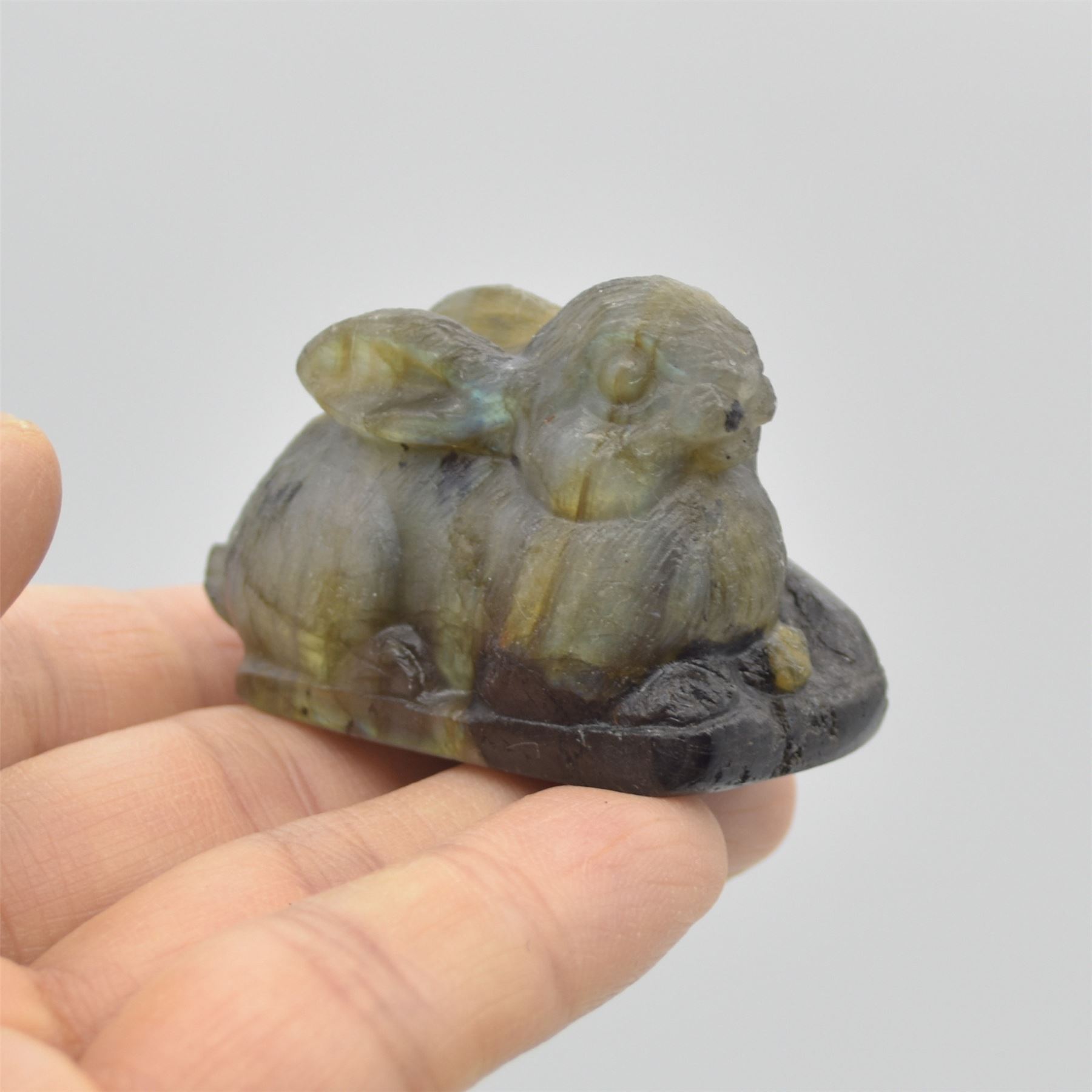 Labradorite Bunny Rabbit - 5cm x 4cm x 2.8cm - 68 grams - Image 6
