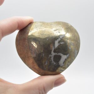 Pyrite Gemstone Heart - 234 grams - 5cm x 6cm x 3cm