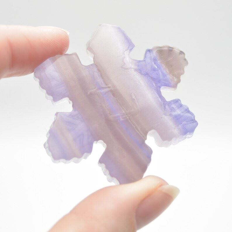 Rainbow Fluorite Snowflake - 37 grams - 5cm x 1cm - Image 4