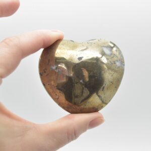 Pyrite Gemstone Heart - 251 grams - 5.5cm x 6cm x 3.5cm