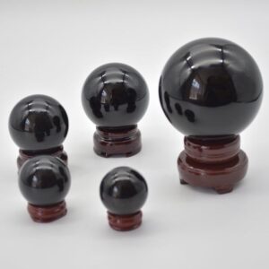 Black Obsidian Crystal Sphere Ball - 3.5cm, 4cm, 5cm, 6cm, 8cm sizes