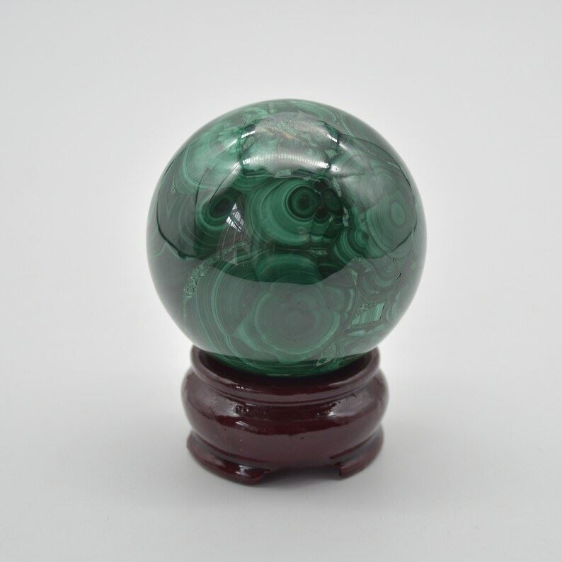 Malachite Crystal Sphere Ball - 381 grams - 5.5cm - Image 2