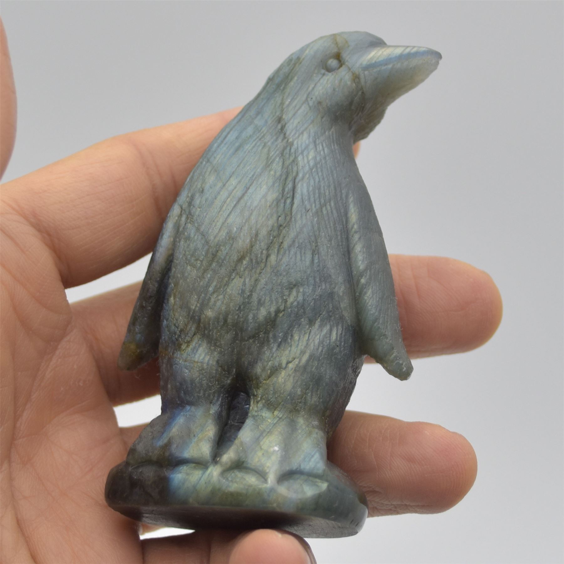 Labradorite Crystal Penguin - 8cm x 5cm x 3cm - 126 grams #05 - Image 4