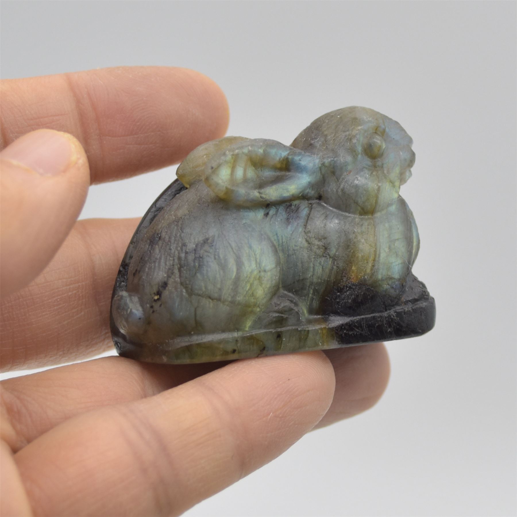 Labradorite Bunny Rabbit - 5cm x 4cm x 2.8cm - 68 grams - Image 2