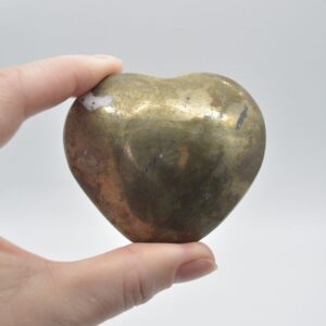 Pyrite Gemstone Heart - 248 grams - 5.5cm x 6.5cm x 3cm