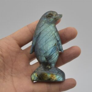 Labradorite Crystal Penguin - 8.5cm x 4cm x 3cm - 118 grams #04
