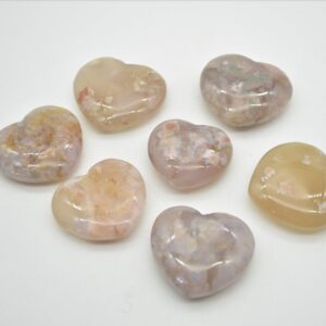 Flower Agate Heart - 5cm - 55 - 75 grams