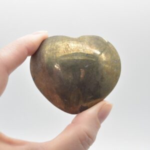 Pyrite Gemstone Heart - 186 grams - 5cm x 6cm x 2.5cm