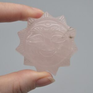 Rose Quartz Sun with Face - 57 grams - 5cm x 1.5cm