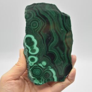 Malachite Crystal Freeform Slice, Slab - 12cm x 7.5cm x 2cm - 368 grams - #07