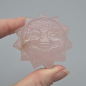Rose Quartz Sun with Face - 46 grams - 5cm x 1.3cm