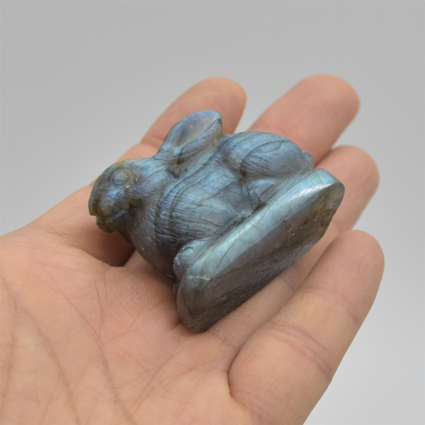 Labradorite Bunny Rabbit - 5cm x 4cm x 2cm - 59 grams - Image 3