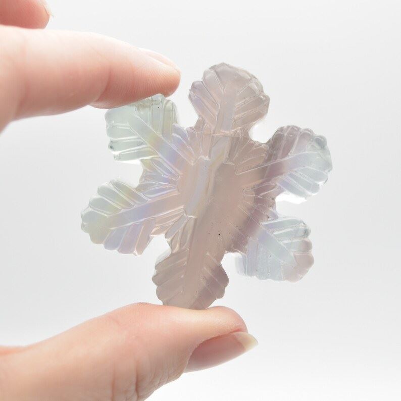 Rainbow Fluorite Snowflake - 49 grams - 5cm x 1cm - Image 3