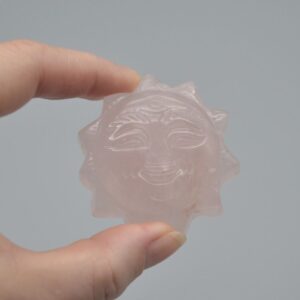 Rose Quartz Sun with Face - 67 grams - 5cm x 1.7cm