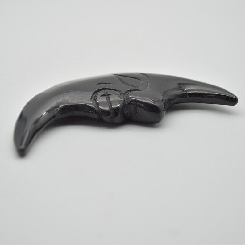 Black Obsidian Moon Face - 76 grams - 10cm x 5cm x 1.1cm - Image 4
