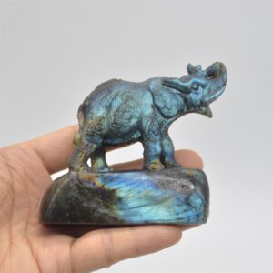 Labradorite Elephant - 8cm x 8cm x 3cm - 222 grams