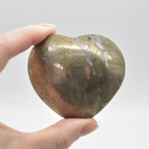 Pyrite Gemstone Heart - 230 grams - 5.5cm x 6.5cm x 3cm