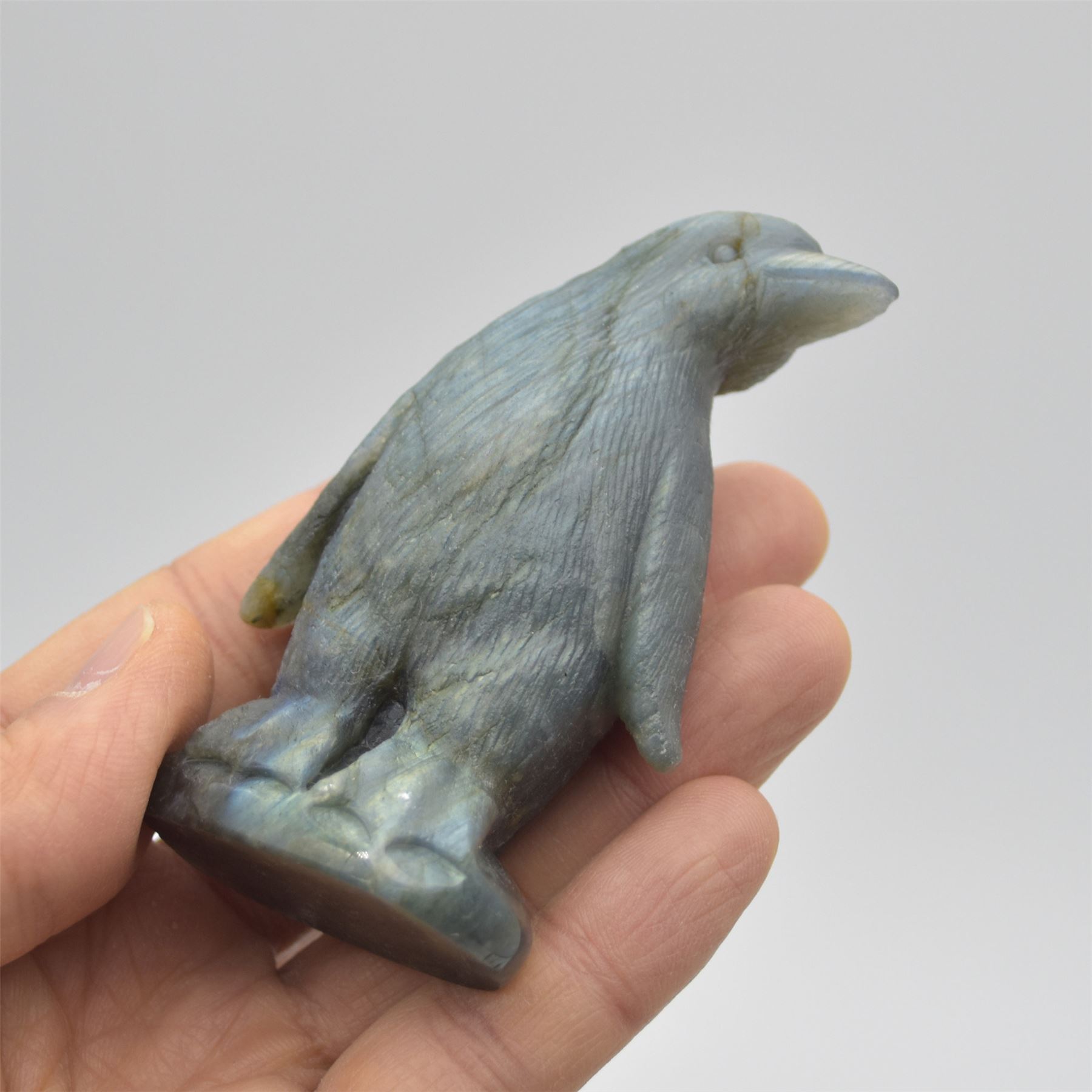 Labradorite Crystal Penguin - 8cm x 5cm x 3cm - 126 grams #05 - Image 2