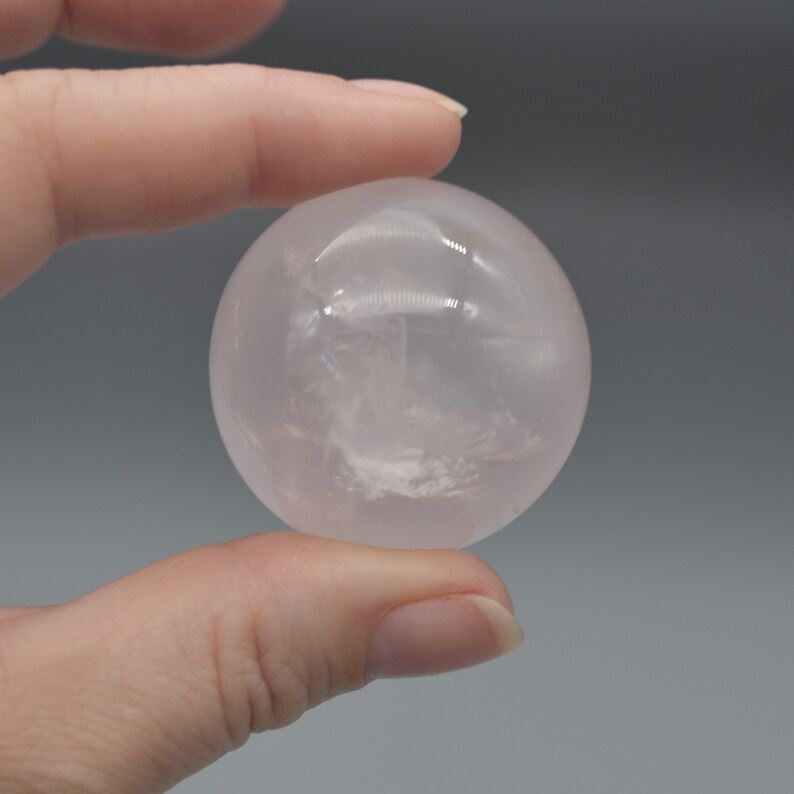 Madagascar Rose Quartz Crystal Sphere Ball - 71 grams - 3.5cm - #01 - Image 2