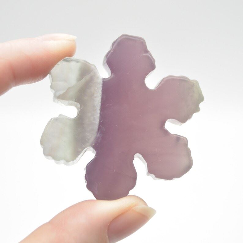 Rainbow Fluorite Snowflake - 45 grams - 5cm x 1cm - Image 2