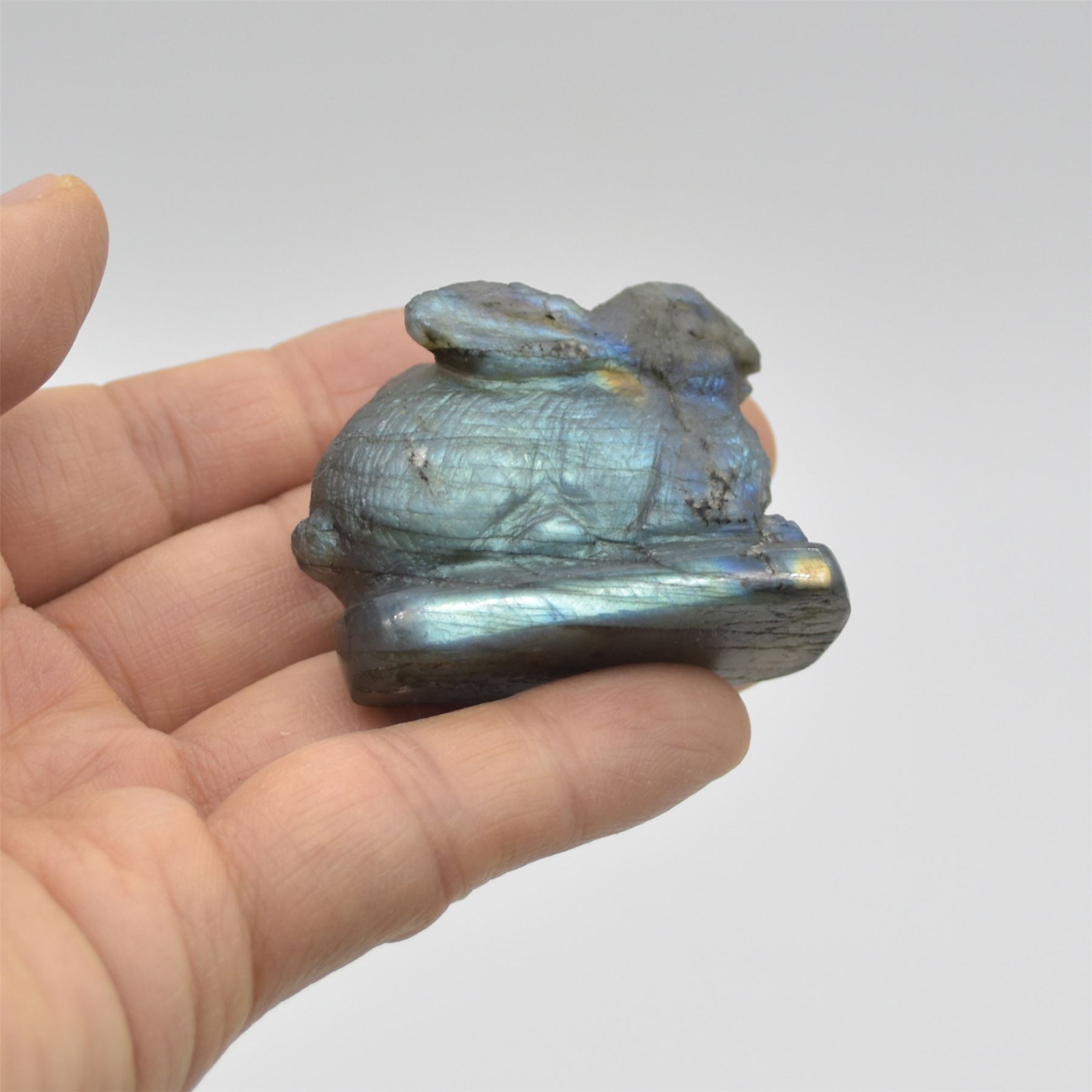 Labradorite Bunny Rabbit - 5cm x 4cm x 2cm - 59 grams
