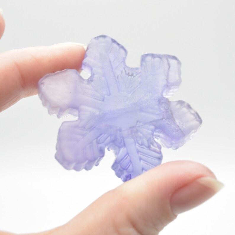 Rainbow Fluorite Snowflake - 33 grams - 5cm x 0.8cm - Image 2