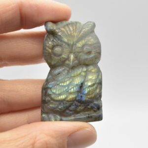 Labradorite Owl - 30 grams - 4.5cm x 2.5cm x 1.3cm #021