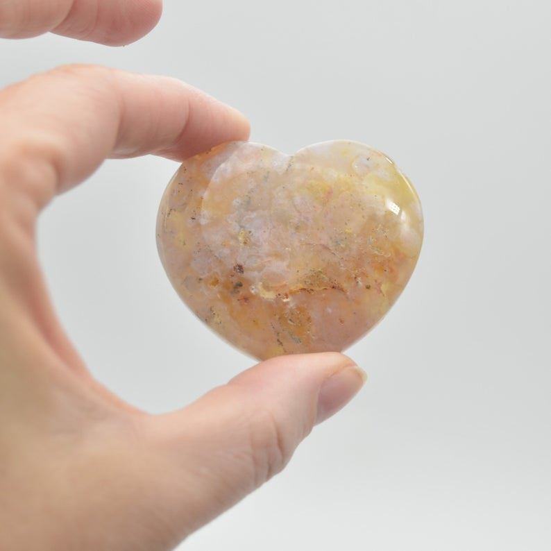 Flower Agate Heart - 5cm - 55 - 75 grams - Image 4