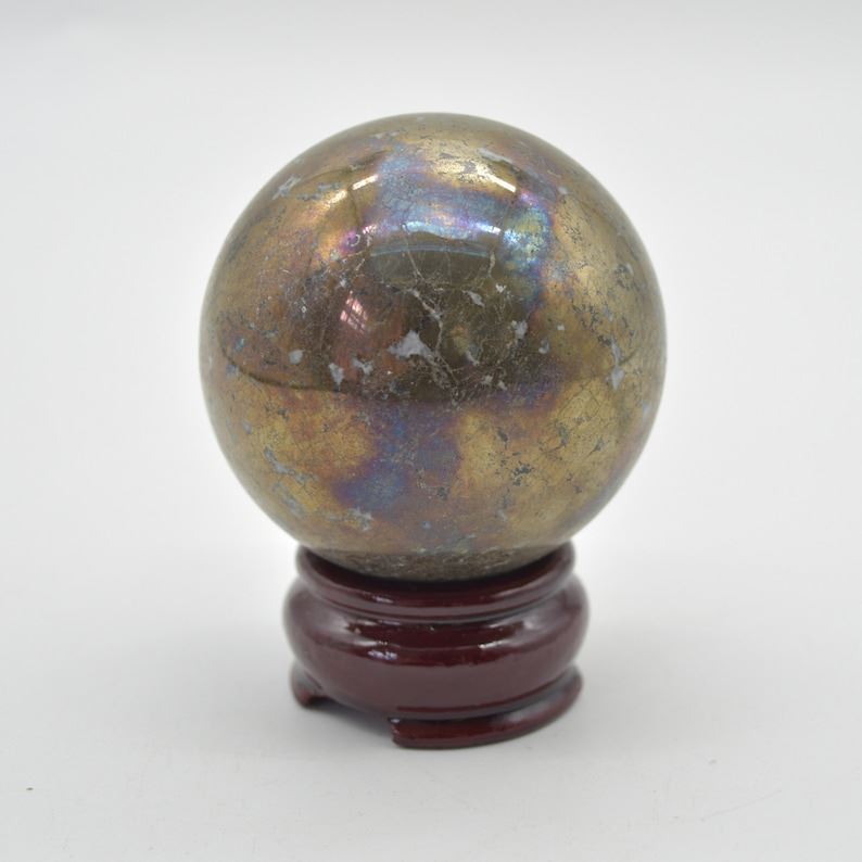 Pyrite Crystal Sphere Ball - 641 grams - 6cm - Image 2