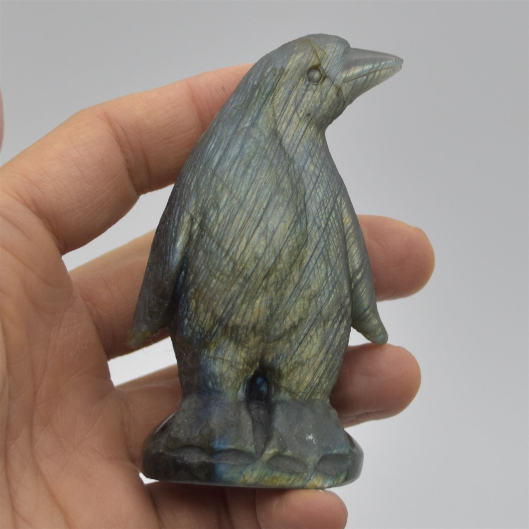 Labradorite Crystal Penguin - 8cm x 5cm x 3cm - 126 grams #05