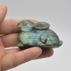 Labradorite Bunny Rabbit - 6cm x 4cm x 2.5cm - 73 grams