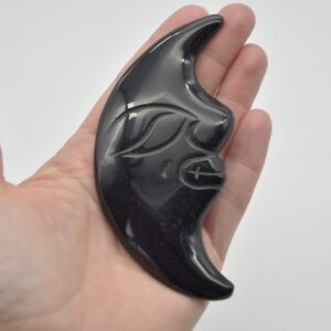 Rainbow Obsidian Moon Face - 74 grams - 10.5cm x 5cm x 1.2cm
