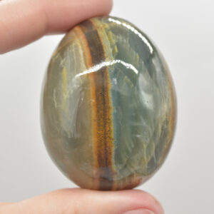 Blue Onyx Lemerian Aquatine Calcite Crystal Egg - 110 - 130 grams