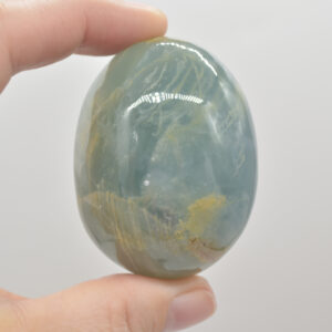 Blue Onyx Lemerian Aquatine Calcite Crystal Egg - 130 - 150 grams